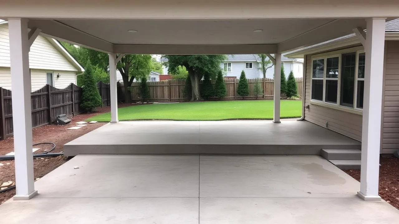 Aluminum patio cover over a backyard slab in Jacksonville, FL